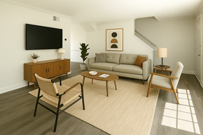 Doraville apartment for rent - A living room with a couch, chair, and television.