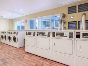 Castro Valley townhouse for rent - A row of washing machines in a laundromat.
