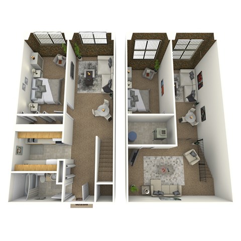 Floor plan for 1 bed, 1 bath, 1554 sqft