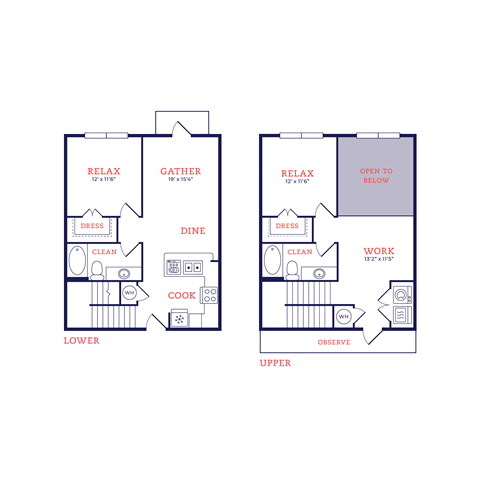 Floor plan for 2 beds, 2 baths, 1210 sqft