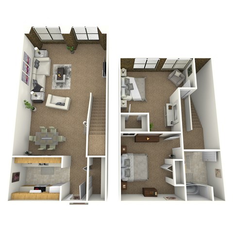 Floor plan for 2 beds, 1 bath, 1571 sqft