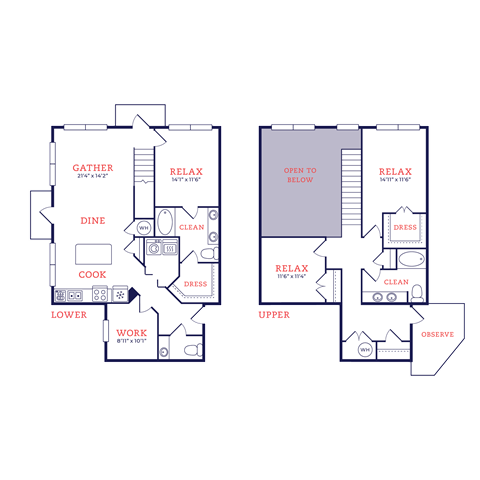 Floor plan for 3 beds, 2 baths, 1902 sqft
