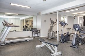 Rocky Hill apartment for rent - A gym with treadmills, exercise bikes, and other equipment.