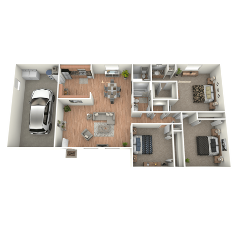 Floor plan for 3 beds, 2 baths, 1535 sqft