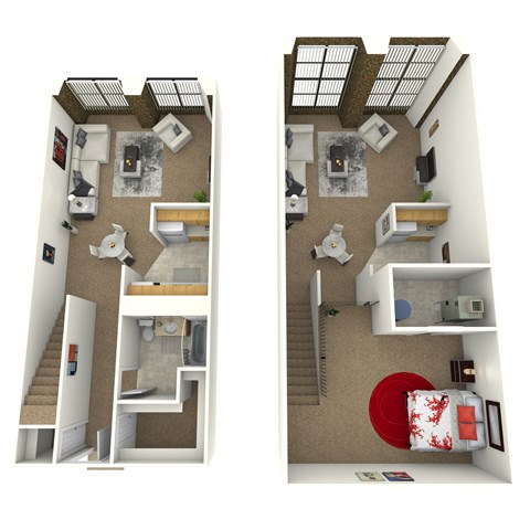 Floor plan for 1 bed, 1 bath, 794 sqft