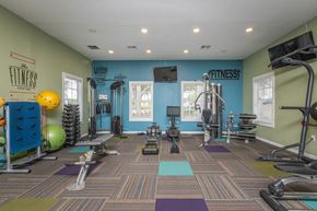 Riverview apartment for rent - A fitness center with a variety of equipment.