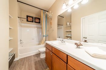 Bathroom with vanity lights