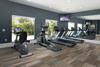Cardio equipment in gym 
