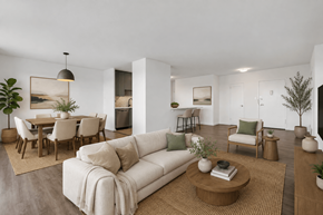 Atlantic Highlands apartment for rent - A living room with a white couch and a coffee table.