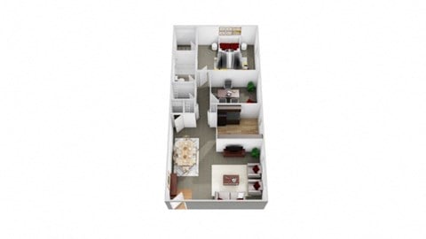 Floor plan for 1 bed, 1 bath, 816 sqft