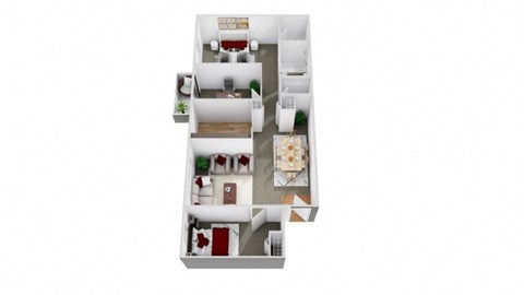 Floor plan for 2 beds, 1 bath, 1271 sqft