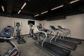 Laurel apartment for rent - A gym with treadmills, elliptical machines, and other exercise equipment.