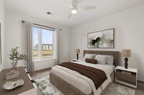 Sun Prairie apartment for rent - Virtually staged bedroom at The Wildwood at Main in Sun Prairie, WI.