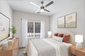 Flagstaff apartment for rent - A staged bedroom at Sierra on 66 in Flagstaff, AZ.