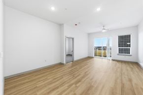 Austin apartment for rent - Open concept living and dining area at Wixby House in Austin, Texas.