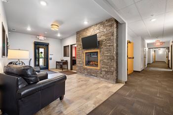 Fireplaces in lobby