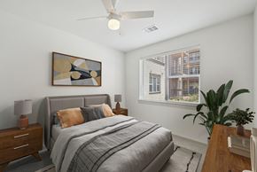 Wylie apartment for rent - Virtually Staged Bedroom at Meridian at Wylie in Wylie, TX.