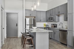 West St Paul apartment for rent - Savor apartments 1 bedroom kitchen with grey cabinets
