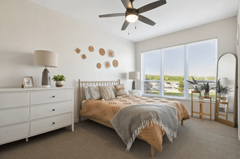 Carpeted bedrooms