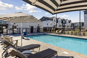 Oakdale townhouse for rent - Outdoor pool and pool deck at The Espen Residences in Oakdale, MN.