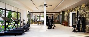 Naples apartment for rent - The fitness center with an abundance of equipment at The Karlyn of Naples in Naples, Florida.