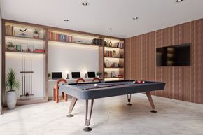 Austin apartment for rent - A rendering photo of the game room at Wixby House in Austin, Texas.