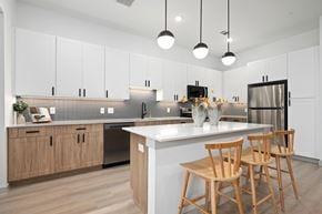 Austin apartment for rent - Fully Equipped Kitchen with Two-Toned Cabinetry at Wixby House in Austin, TX