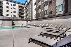 Salt Lake City apartment for rent - The outdoor pool at Solis at Jackson Station in Salt Lake City, Utah.