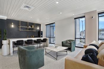 Community lounge with coffee bar