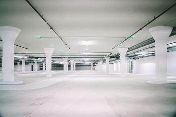 Extra-wide heated underground parking