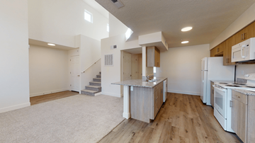 Cedar City apartment for rent - a kitchen with white appliances and a counter top in a house