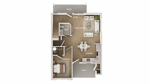 Floor plan for 4 beds, 2 baths, 1375 sqft