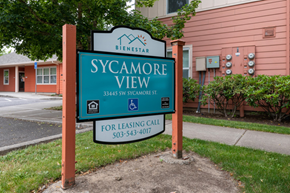 Scappoose apartment for rent - Sycamore Property Sign