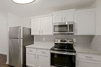 Electric range in kitchen