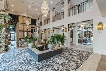 The lobby at the preserve apartments