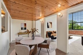 Baltimore apartment for rent - A dining room with a round table and chairs.