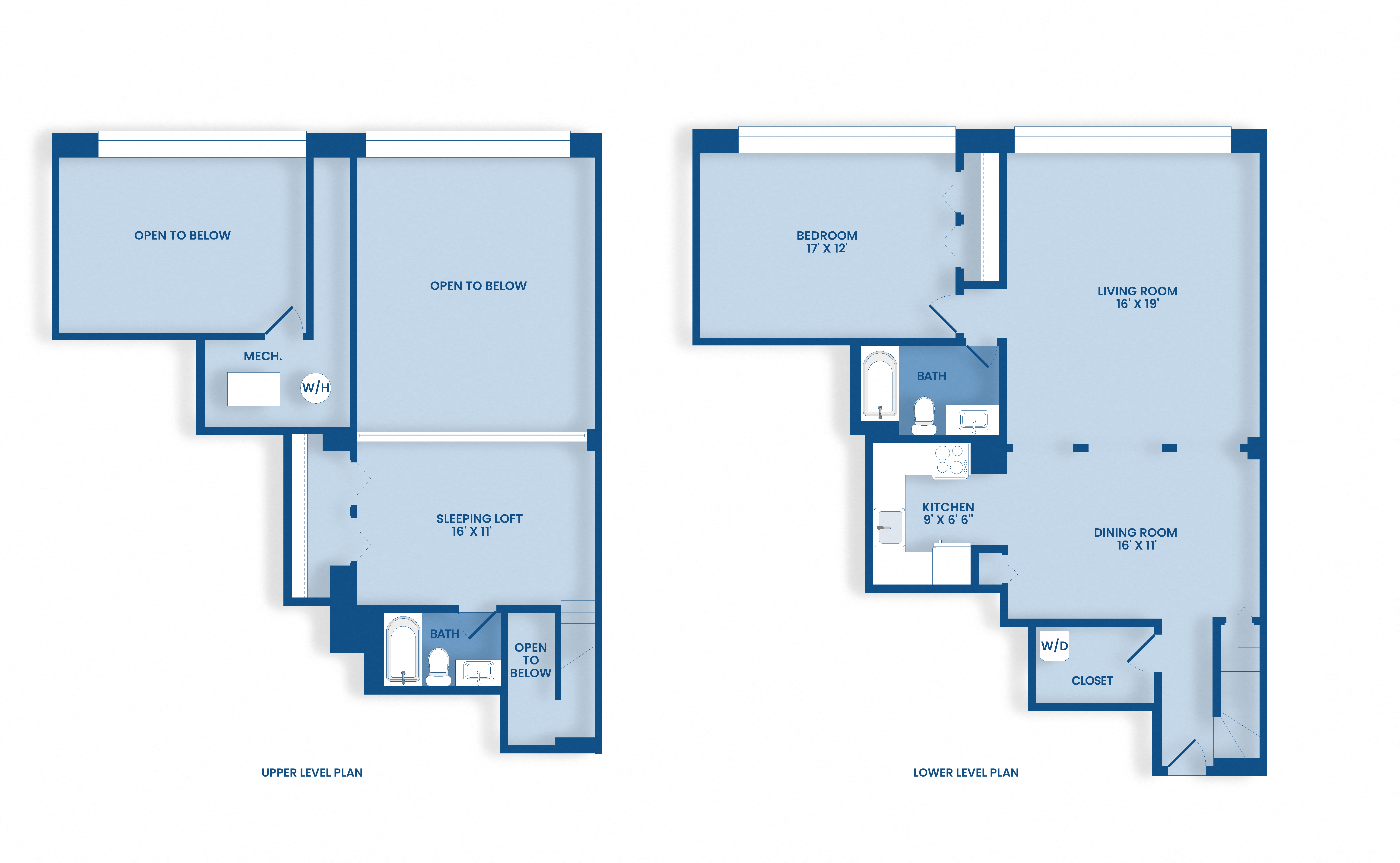 Floor plan for 2 beds, 2 baths, 1360 sqft