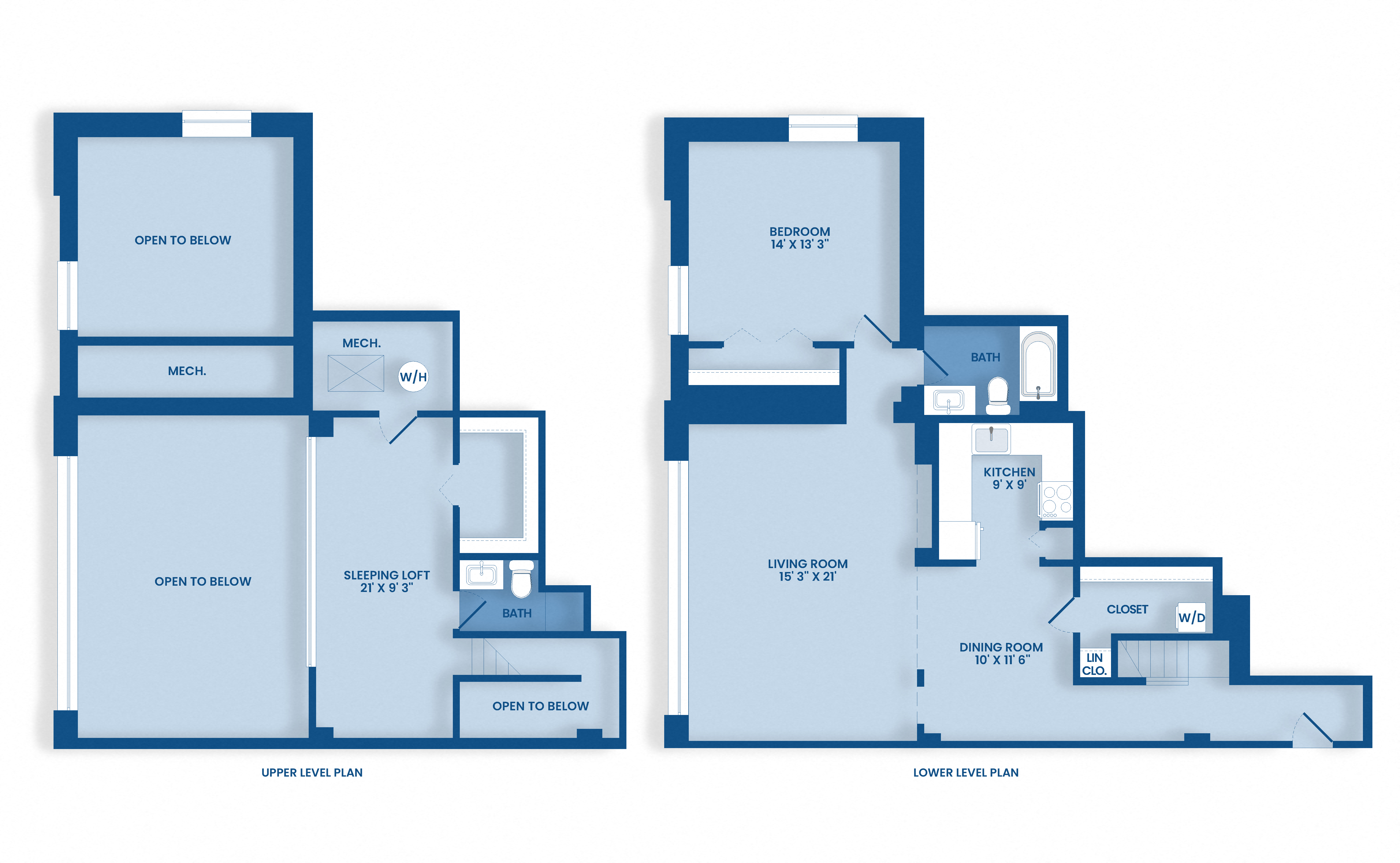 Floor plan for 2 beds, 2 baths, 1132 sqft