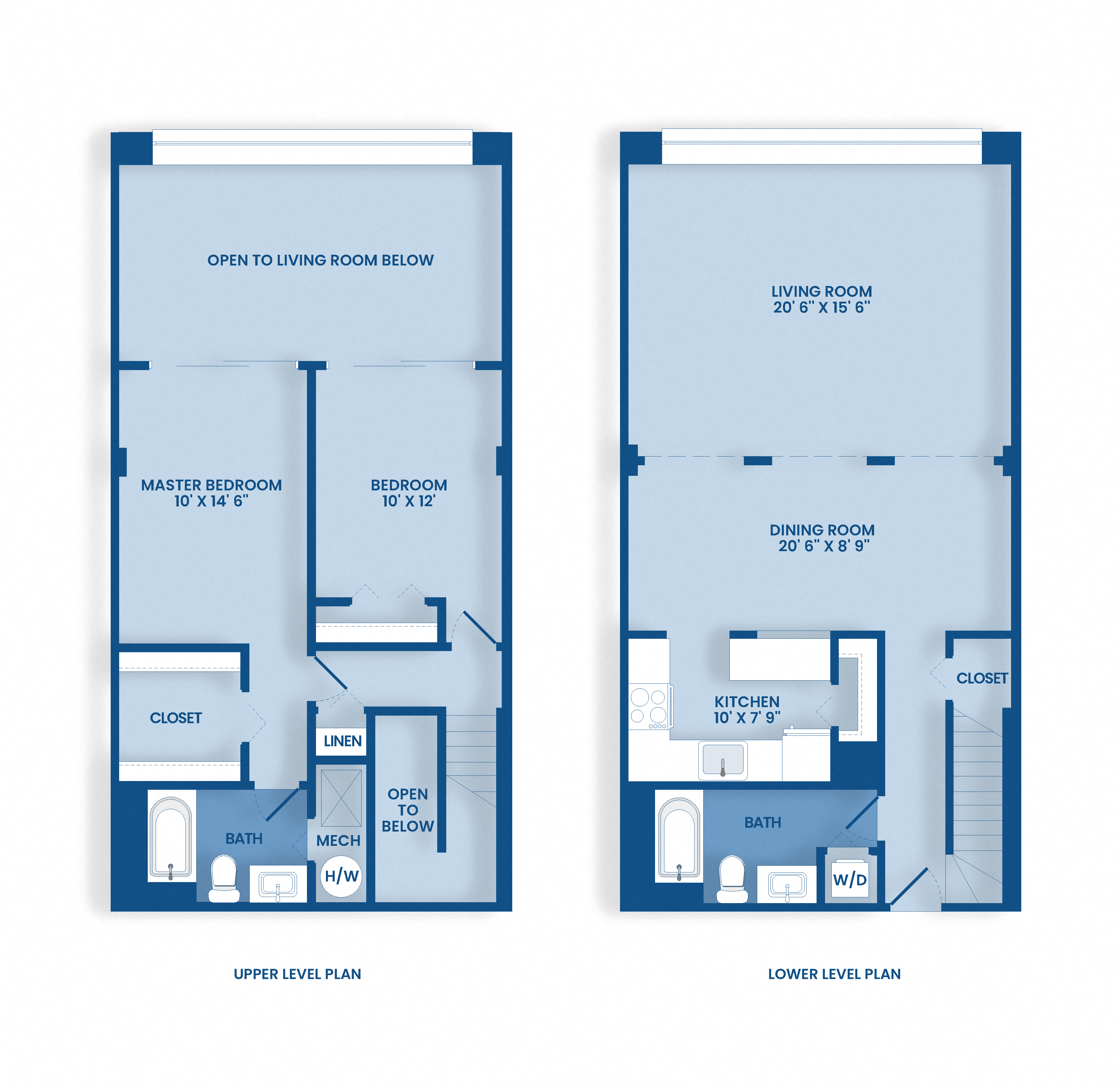 Floor plan for 2 beds, 2 baths, 1420 sqft