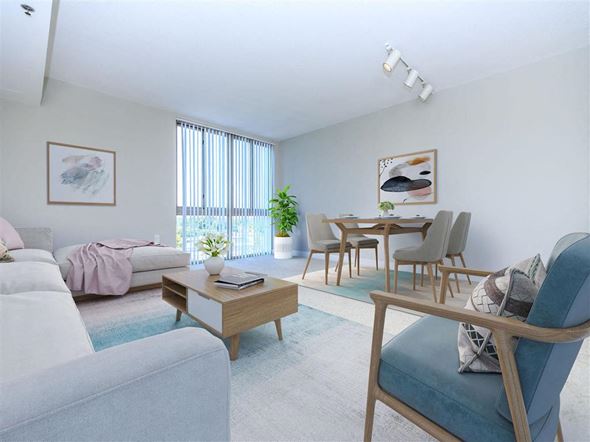 Silver Spring apartment for rent - a living room with a couch and a chair at The Gramax, Silver Spring, 20910