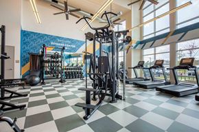 Bowie apartment for rent - a gym with weights and cardio equipment at Woodmore Grand, Bowie, Maryland
