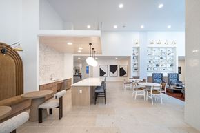 Chantilly apartment for rent - A modern dining area with a white and wood theme at The Sully Apartments, Chantilly, Virginia
