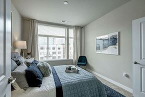 Mclean apartment for rent - Bedroom with a large window at Highgate at the Mile, McLean Virginia