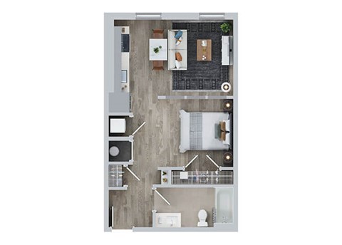 Floor plan for studio, 1 bath, 540 sqft