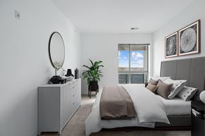 Washington apartment for rent - a bedroom with a large bed and a window at Fort Totten Square, Washington DC, 20011