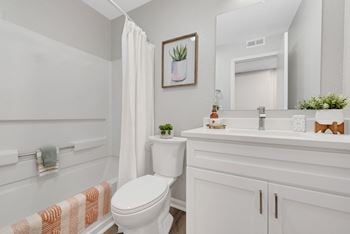 Our apartments offer a bathroom with a bathtub