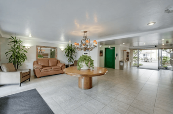 Lobby and two elevators