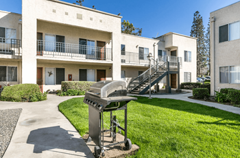 Landscaped grounds with bbqs