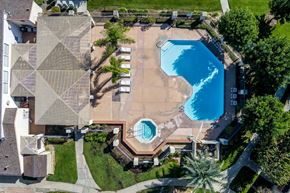Riverside apartment for rent - Large swimming pool Bird's eye view at Whispering Fountains Riverside, Riverside, CA, California 