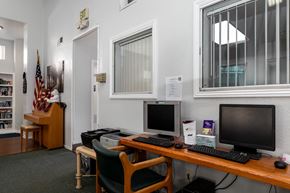 Whittier apartment for rent - Computer workstations for resident use at Whispering Fountains Whittier, Whittier, CA, 90606
